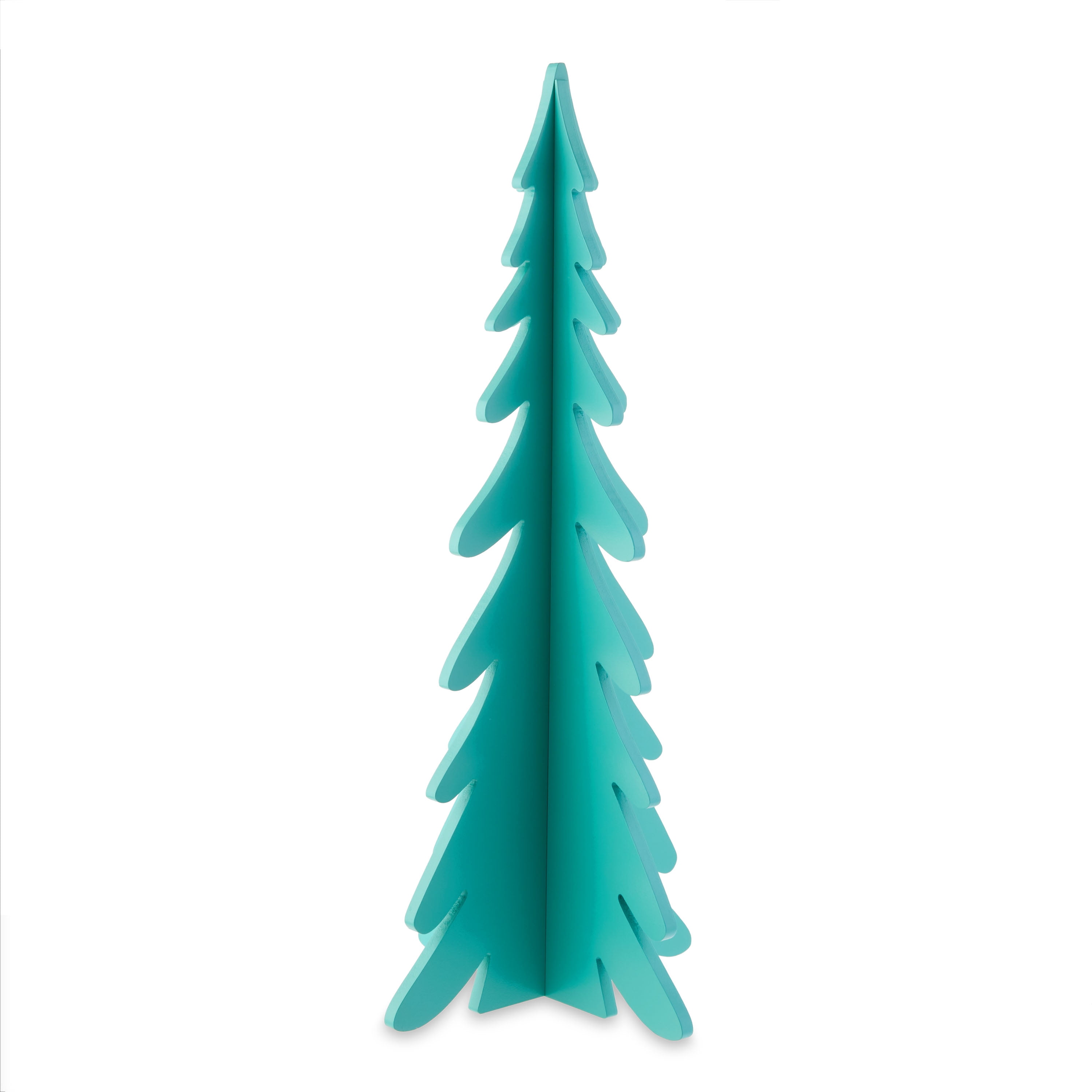 Holiday Time Green Wood Tabletop Christmas Tree Decor, 24"