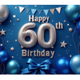thumbnail image 4 of Metallic Balloons Happy 60 Birthday Decorative Banner for Birthday Celebration Party Indoor Decoration, 4 of 8