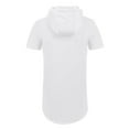 thumbnail image 4 of UVEASISHA Short Sleeve Hoodie for Men Hipster Hip Hop Hooded Tshirt Longline Drawstring Pullover Hoodies White XL, 4 of 7