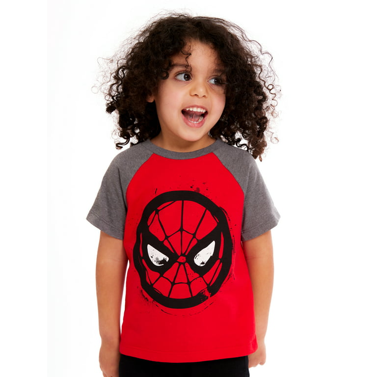 Marvel Comics Toddler - America, Sizes 2T-5T Hulk, Short Iron Tees Boy Spider-Man, Captain Man, 5PK Sleeve