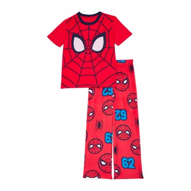 Spider-Man Boys Short Sleeve Top and Pants Pajama Set, 2-Piece, Sizes 4-12