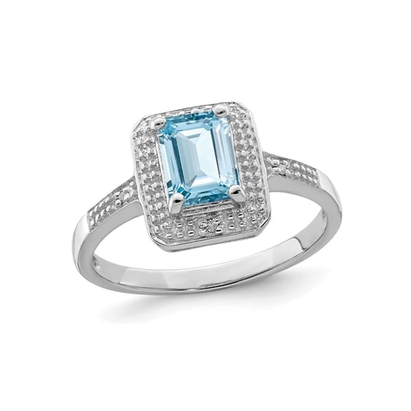 1.05 Carat (Ctw) Swiss Blue Topaz Ring in Sterling Silver
