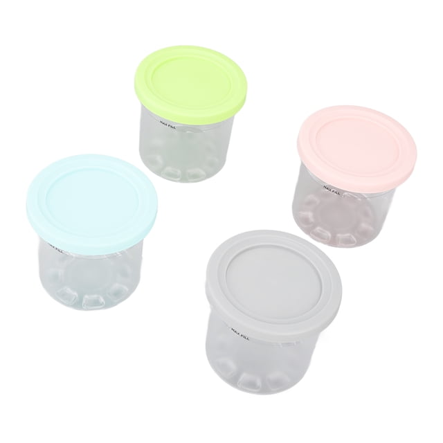 Contenedor de helado para Ninja, 4 piezas de plástico para helado, contenedores de pintas para helado, máquina para hacer helados, probada y confiable Jadeshay A