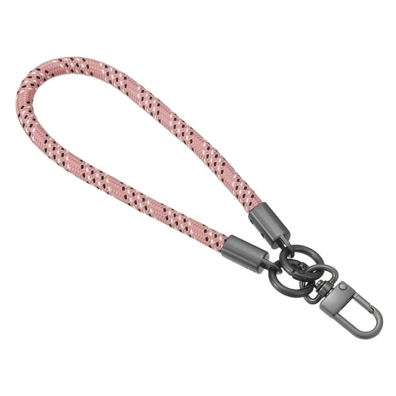 Uxcell Keychain Wristlet Lanyard, 400mm/15 inch Long Braided Wrist Lanyard for Keys, Car Keys (Beige Pink)