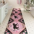thumbnail image 3 of Runners for Kitchen Runner Rug Non Slip 2'x10' Long Washable Rugs with Rubber Backing Soft Retro Lavish Leopard Animal Carpet Runner for Kitchen, Laundry, Bedroom, Bathroom (Black Pink), 3 of 7