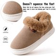 thumbnail image 4 of Knivor Memory Foam Bootie Slippers for Women Men Unisex Corduroy Faux Fur Collar Closed Back House Slippers Plush Fuzzy Warm Indoor Winter Home Shoes for Couples, 4 of 9