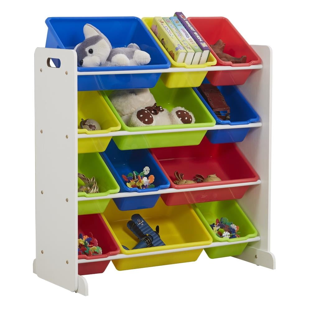 UBesGoo Kids' Toy Storage Organizer Cabinet Box with 12 Plastic Bins ...