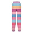 thumbnail image 7 of Girls Cargo Pants New Striped Sweatpants Girls Casual Drawstring Waist Colorblock Soft Pants Daily Running Beach Vacation Trousers Pinky 7 Years, 7 of 7