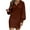 Wine, variant on Fesfesfes Women Dress Casual Solid V-Neck Long Sleeve Loose Dress Fall Blouse Pullover Tops Tops on