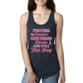 thumbnail image 1 of Wild Bobby, Fighting Cancer And Still Sexy, Breast Cancer Awareness, Women Racerback Tank Top, Navy, Large, 1 of 5
