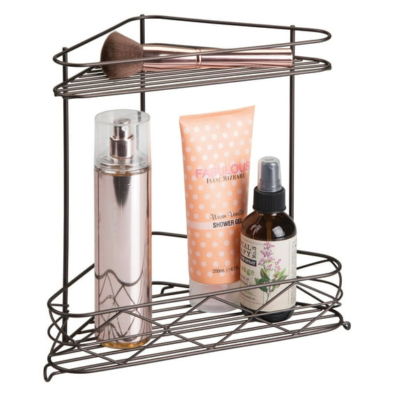 Better Homes & Gardens Steel Corner Shower Organizer Storage Shelf, 10.75" x 6.5" x 10.6", Bronze