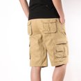 thumbnail image 6 of SOOMLON Mens Shorts Summer Fashion Sports Cargo Pants Straight Leg Loose Shorts Beach Pocket Comfy Shorts Work Shorts Mid Waist Shorts Khaki XL, 6 of 6