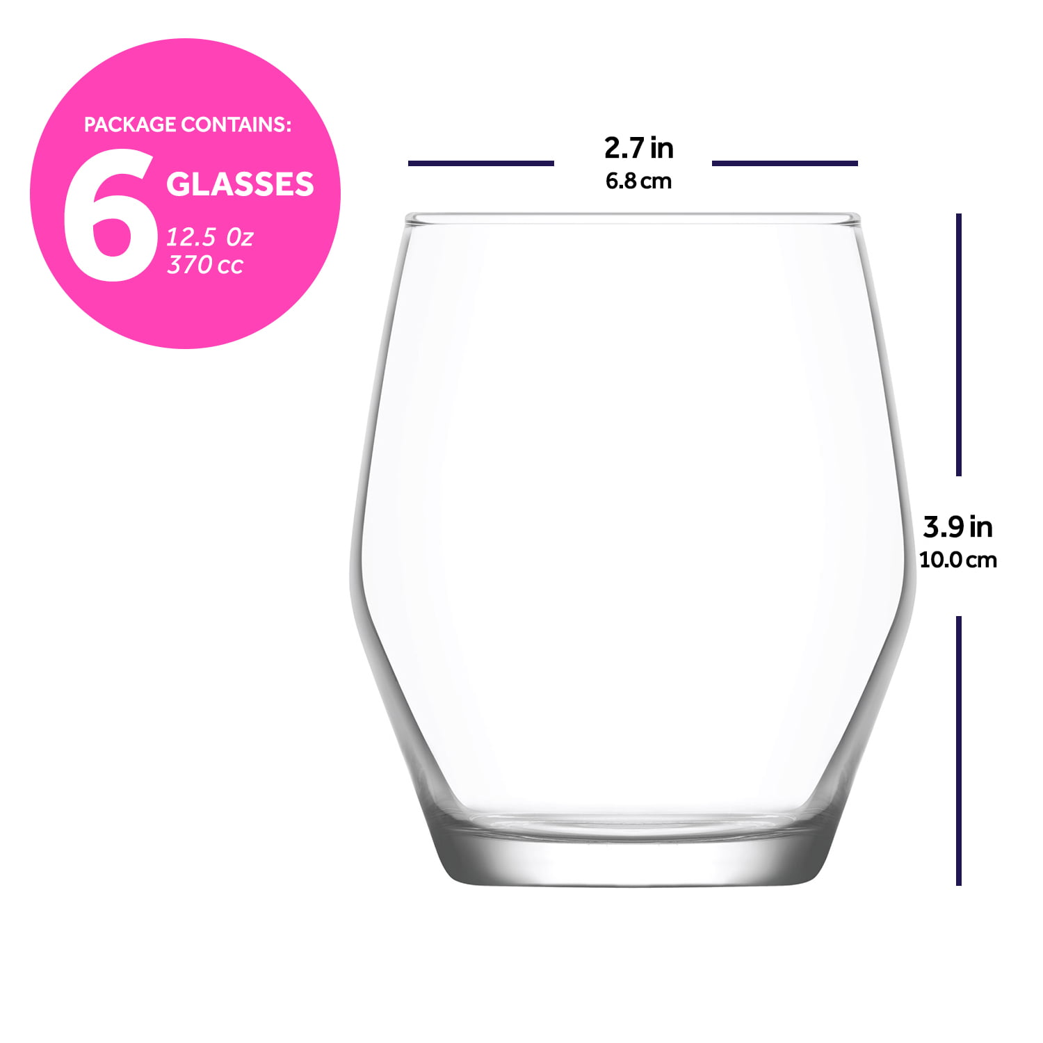 Lav Elegan 6-Piece Whiskey & Scotch Glasses Set, 10,75 oz