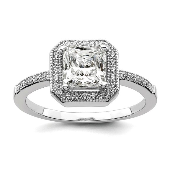925 Sterling Silver and Cubic Zirconia Fancy Ring Size 6 Ring for Women
