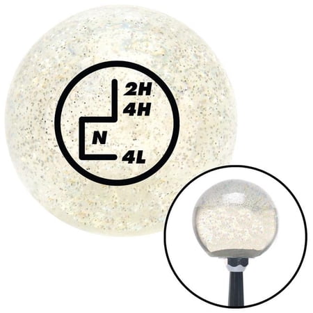 American Shifter Black Transfer Case No.5 Clear Metal Flake Shift Knob with M16 x 1.5 Insert Shifter