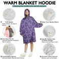 thumbnail image 5 of Purple Leopard Print Wearable Oversized Blanket,Wearable Blanket Hoodie for Adults,Cozy Hooded Blankets with Super Pockets,Super Warm Fuzzy Pullover for Women & Men, 5 of 6