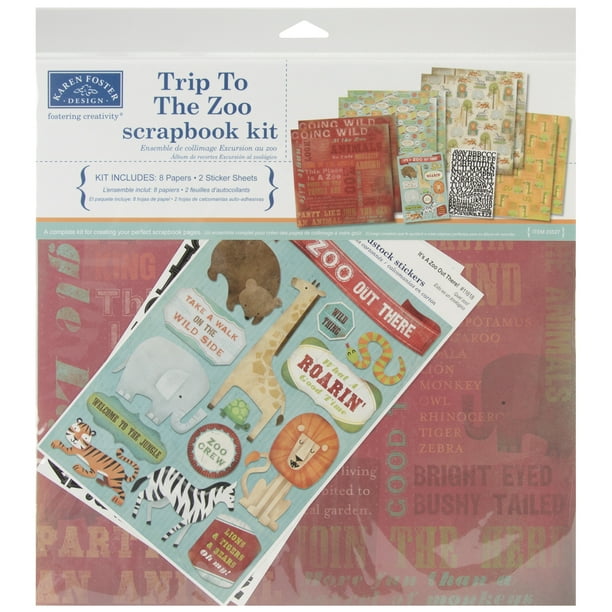 Karen Foster Scrapbook Page Kit 12"X12"-Voyage au Zoo