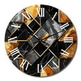 thumbnail image 2 of Designart "Marble Granite Agate with Gold Accents XVII" Modern Geometric Oversized Wall Clock, 2 of 5