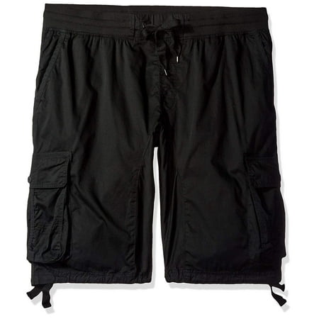 Southpole Mens Fine Twill Cargo Jogger Shorts (Big & Tall), Adult,  Black, 3XB