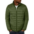 thumbnail image 2 of BiZtdJrK Men's Zip Down Puffer Coats Lightweight Warm Casual Windproof Quilted Winter Jackets Outerwear with Pockets, Army Green, XL, 2 of 6