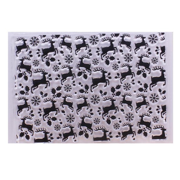 Sello transparente de silicona con diseño de ciervo navideño, álbum de fotos en relieve para álbum de recortes DIY