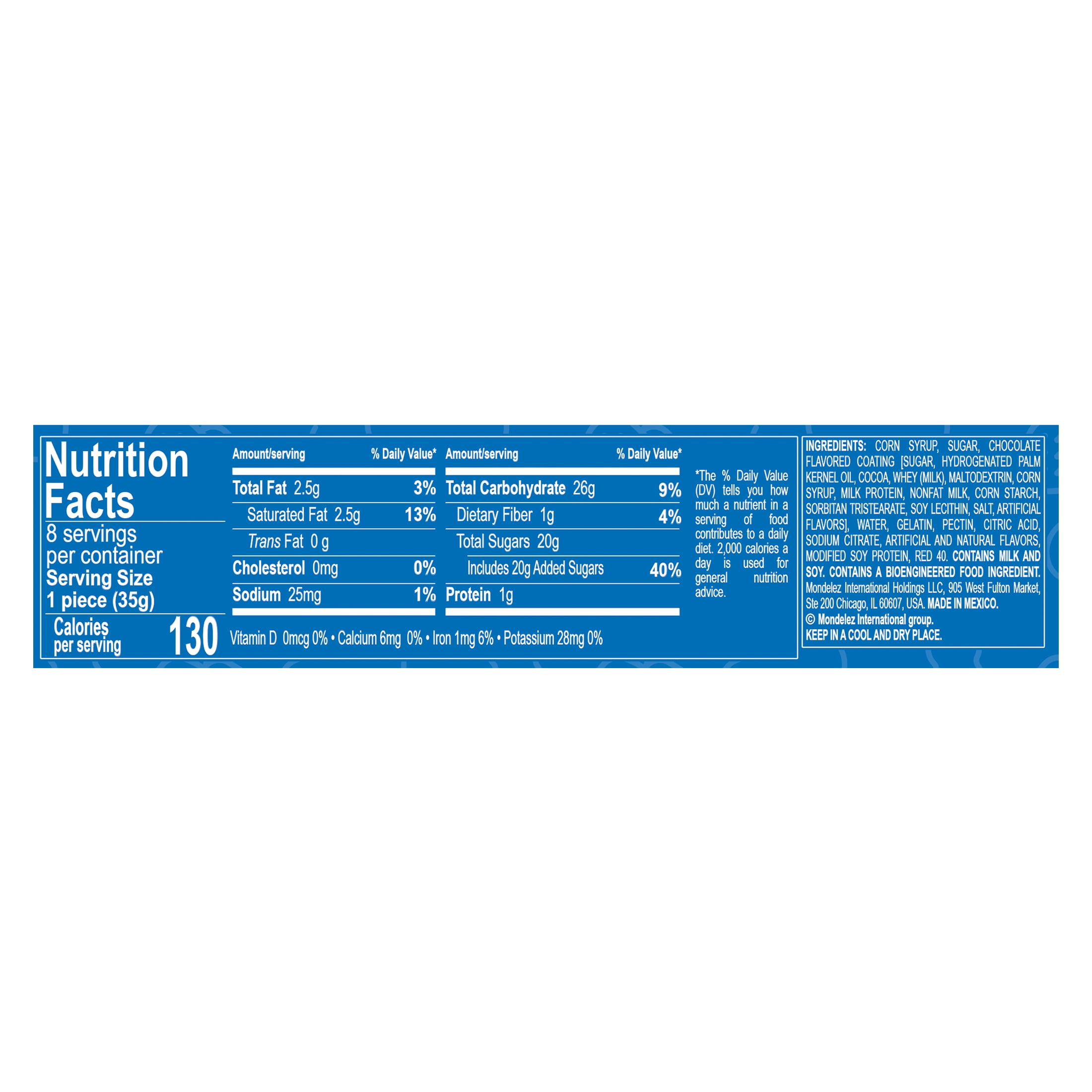 (4 pack) Ricolino Bubulubu Chocolate Strawberry Gummy and Marshmallow Candy, 8 Count Bag