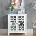 thumbnail image 2 of Homcom Sideboard Buffet Cabinet, Kitchen Storage, Glass Door Accent Cabinet with Adjustable Shelves, White, 2 of 9