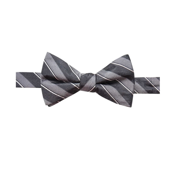 Ryan Seacrest Distinction Men’s Matera Stripe Pre-Tied Bow Ties, Dark Gray