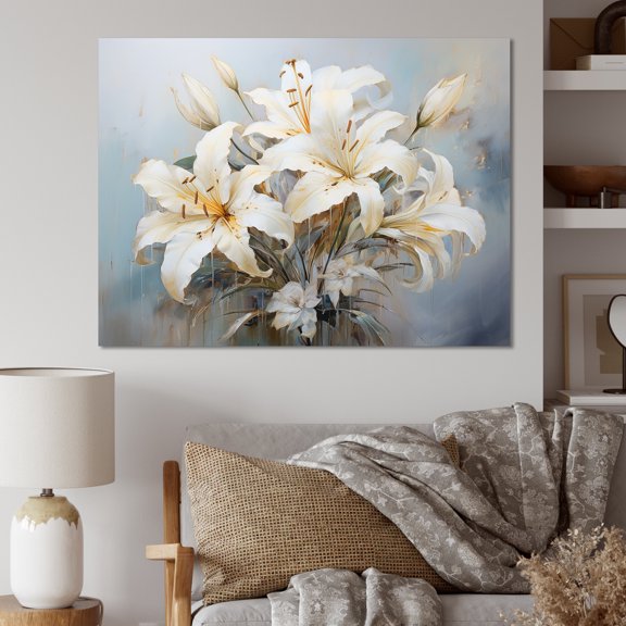 Designart "Blooming Lilies' Blossoms" Lilies Canvas Prints