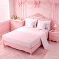 thumbnail image 3 of Manfei Girly Pink Bowknot 7 Pieces Bedding Comforter Set For Kids,Dreamy Princess Style Aesthetic Full Bedding Set,Pink Reversible, 3 of 7