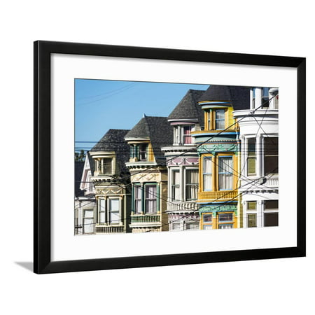 North America, USA, America, California, San Francisco. colurful house in Height & Ashbury Framed Print Wall Art By Jordan