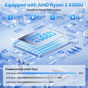 Laptop 16 FHD AMD Ryzen 4300U 16GB DDR4 512GB SSD up to 3.7GHz with Windows 11PRO