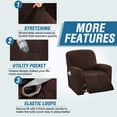 thumbnail image 4 of 4-Pieces Recliner Chair Covers Velvet Stretch Reclining Couch Covers for 1 Cushion Sofa Slipcovers Furniture Covers Form Fit Customized Style Thick Soft Washable(Small, Brown), 4 of 7