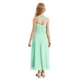 thumbnail image 3 of YUUMIN Kids Halter Long Chiffon Flower Girl Dress for Teen Girls Pageant Party Gowns A Line Junior Mint Green 8, 3 of 6
