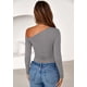thumbnail image 4 of Remera PRETTYGARDEN Mujer Hombros Descubiertos Manga Larga Gris XL, 4 of 8