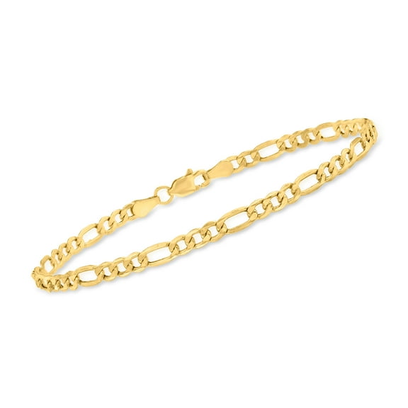 Ross-Simons 3.5mm 14kt Yellow Gold Figaro-Link Bracelet, Women's, Adult