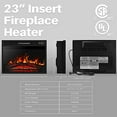 thumbnail image 4 of Della 3DInfrared Electric Fireplace Insert 23-inch (Black) with Remote Control Adjustable Log Flame Portable Indoor Space Heater - 1400W, Long Glass View, 4 of 5