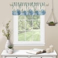 thumbnail image 2 of Kitchen Curtains Valances, Blue Hydrangea Eucalyptus Leaf Retro Summer Farmhouse Decoration Short Rod Pocket Valances for Windows for Bedroom, Bathroom, 1 Panel, 54" W x 18" L, 2 of 6