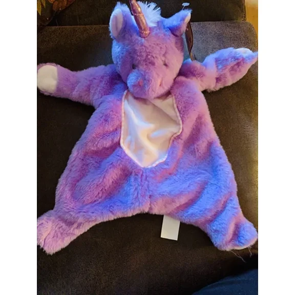 Nwt K Luxe Purple Unicorn Security Blanket Plush Flattie Crinkle Lovey Kellytoy