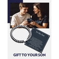 thumbnail image 3 of Bandmax 7MM Cuban Chain Bracelet for Men 8.3" Stainless Steel Hand Bracelets Gift with Card To Son Graduation Birthday Father's Day, 3 of 9
