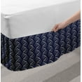 thumbnail image 2 of Geometric Bed Skirt, Vintage Ocean Waves Design with Swirled Ripples Ancestral Ornate Nautical, Elastic Bedskirt Dust Ruffle Wrap Around for Bedding Decor, 4 Sizes, Dark Blue Cream, by Ambesonne, 2 of 2