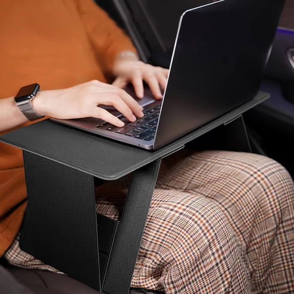 IDEANATEGRATE Black Foldable Lap Desk Adjustable Angles Non-Slip Design for Bed Car Sofa Portable and Lightweight