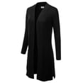 thumbnail image 3 of Doublju Women's Lightweight Long Sleeve Open Front Long Cardigan Sweaters, 3 of 5