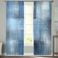 thumbnail image 2 of Blue Sheer Curtains 72 Inches Long 2 Panels Set, Window Sheer Curtains for Living Room/Bedroom, Ombre Oil Painted Retro Abstract Art Modern Light Filtering Rod Pocket Curtain 52'' x 72'' x 2, 2 of 7