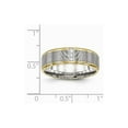 thumbnail image 2 of 6mm Stainless Steel Polished Yellow Ip Cubic Zirconia Grooved Comfort Back Ring - Size 11.5, 2 of 2