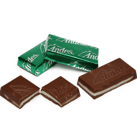Andes, Creme de Menthe & Peppermint Crunch Thins, 4.67 oz. Gift Box. Contains Milk. Peanut Free. Gluten Free.