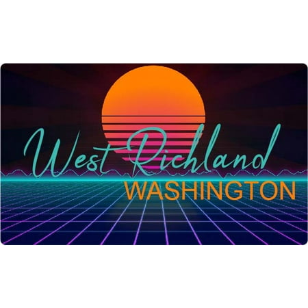 

West Richland Washington 4 X 2.25-Inch Fridge Magnet Retro Neon Design