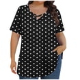thumbnail image 2 of Gamivast Women's Plus Size Tops Oversized Short Sleeve V Neck Polka-Dot Shirts Trendy Crossed Front Casual Loose fittedted Blouses Going out Trendy Outfits, 2 of 6