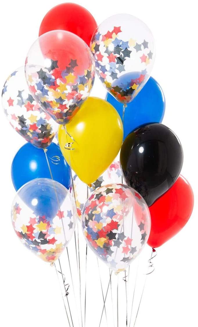 Red Blue Yellow /& Black multipack of Straws MAX Superhero Party Straws for Boy Birthday Party