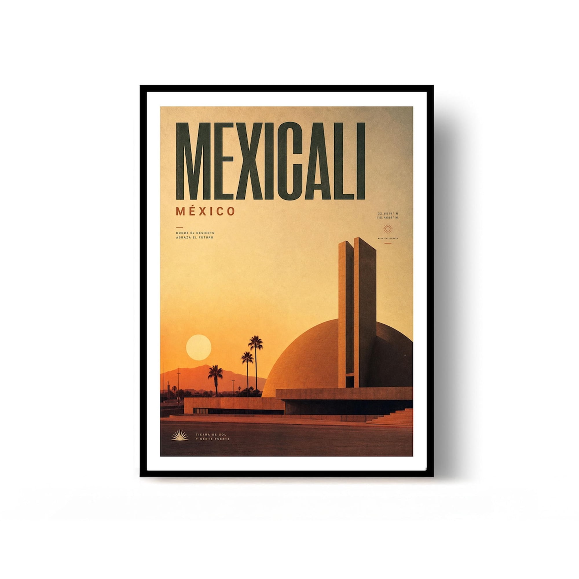 Mexicali Travel Poster Print Mexico Poster Wall Decor